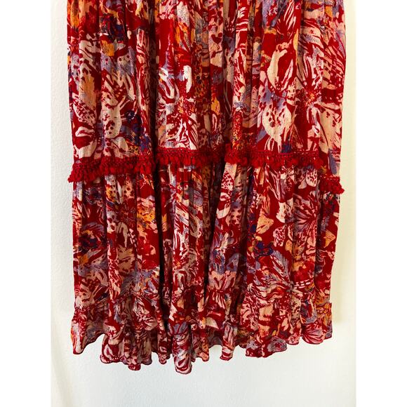 Free People Boho Chic Maxi skirt red size M - Picture 2 of 9